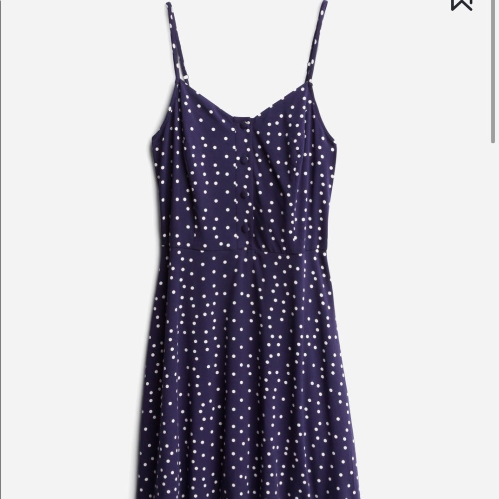 Market & Spruce Blue Polka Dotted Blue Dress